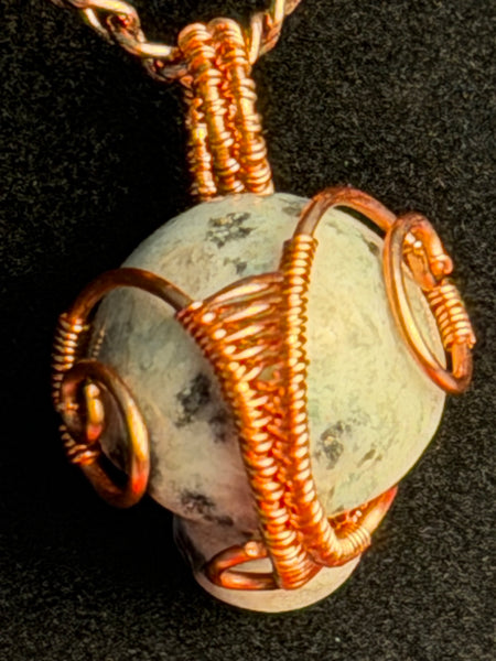 Mossglow Mushroom Necklace, Kiwi Jasper Mushroom Necklace, Kiwi Jasper Pendant