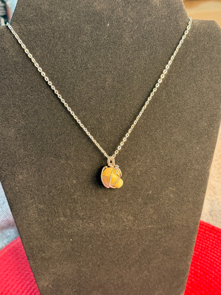 Woodland Mushroom Agate Necklace, Wire Wrapped Agate Mushroom Necklace