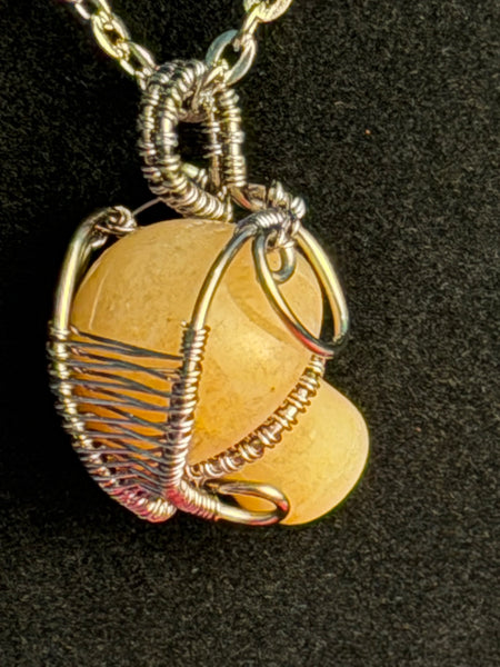 Woodland Mushroom Agate Necklace, Wire Wrapped Agate Mushroom Necklace