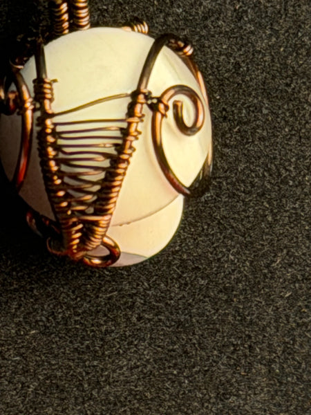 Shiva Harmony Mushroom Necklace, Shiva Lingam Wire Wrapped Necklace