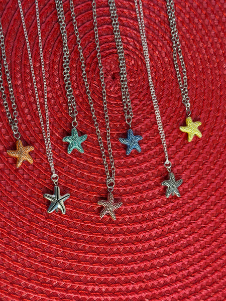 Minimalist Starfish Necklace, Silver Beach Charm Necklace, Delicate Ocean Inspired Gift for Her