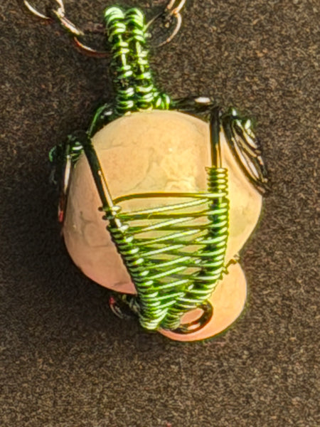 Woodland Mushroom Agate Necklace, Wire Wrapped Agate Mushroom Necklace