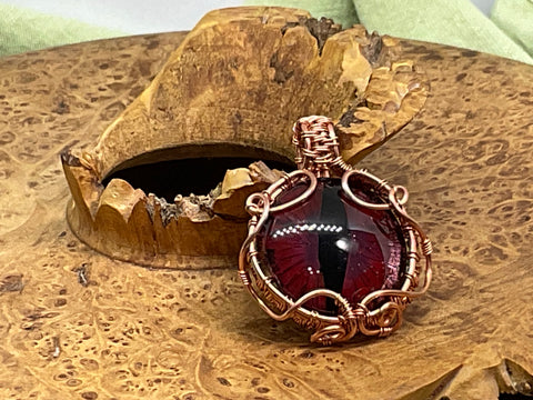 Dark Red Dragon Eye Pendant