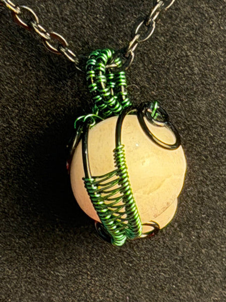 Enchanted Forest Opal Mushroom Necklace, Opal Mushroom Wire Wrapped Necklace
