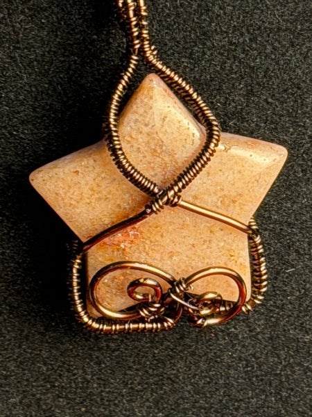 Celestial Opal Star Necklace, Wire Wrapped Opal Star Pendant