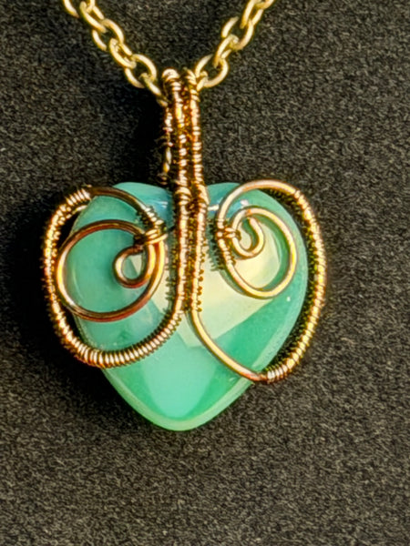 Whispering Heart Aventurine Wire Wrapped Necklace