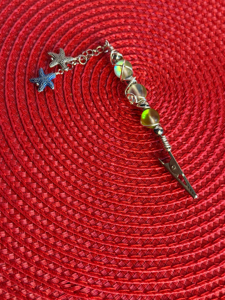 Sea Side Starfish Alligator Clip Pendant, bracelet buddy, roach clip