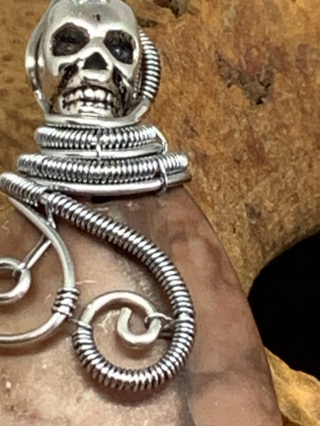 Zebra Stone with Skull Pendant