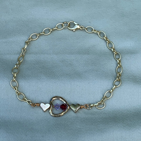 Swarovski ‘Birth Stone’ Heart Bracelet