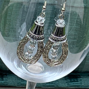 Viking Knit and Crystal Earrings