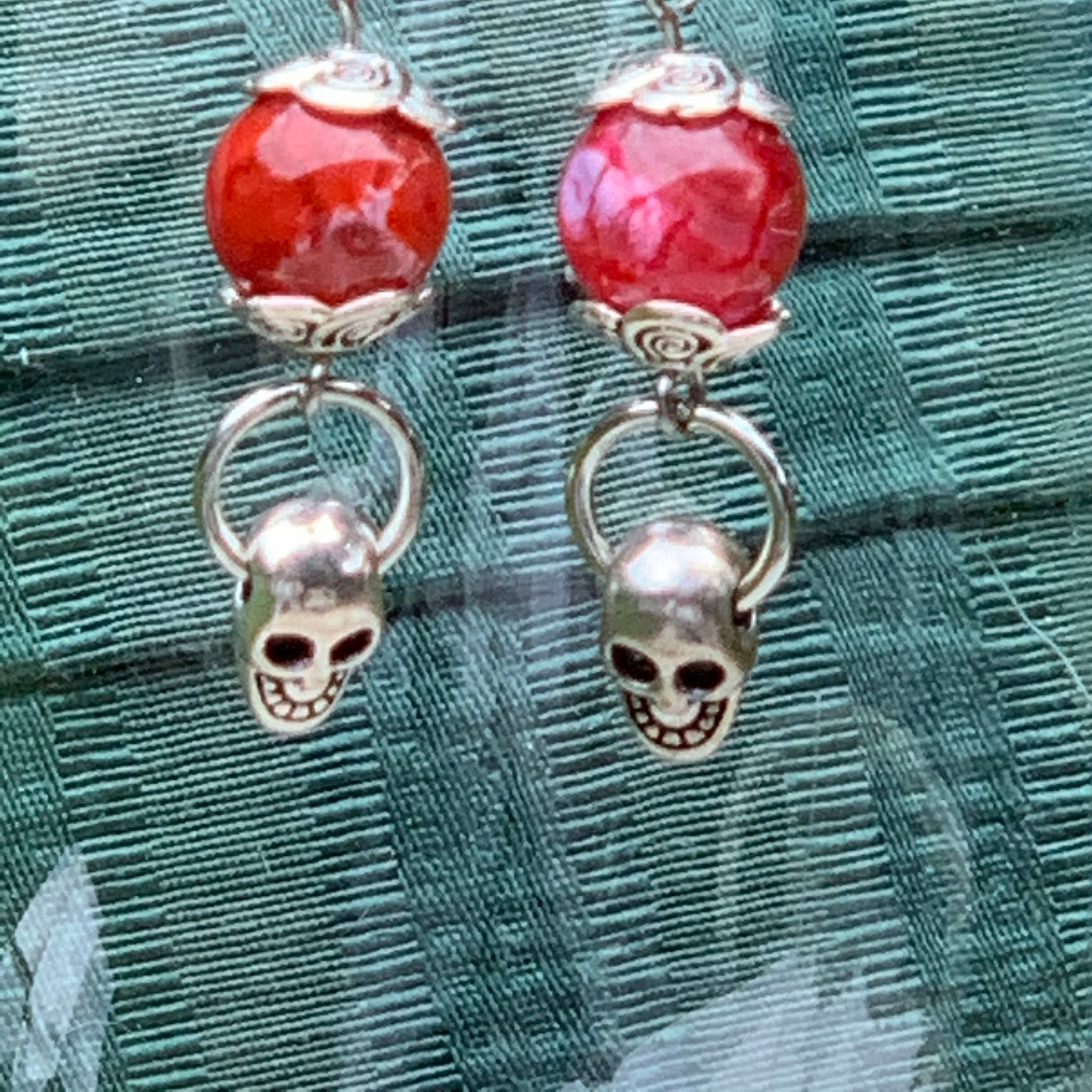 Quartz & Skull Earrings