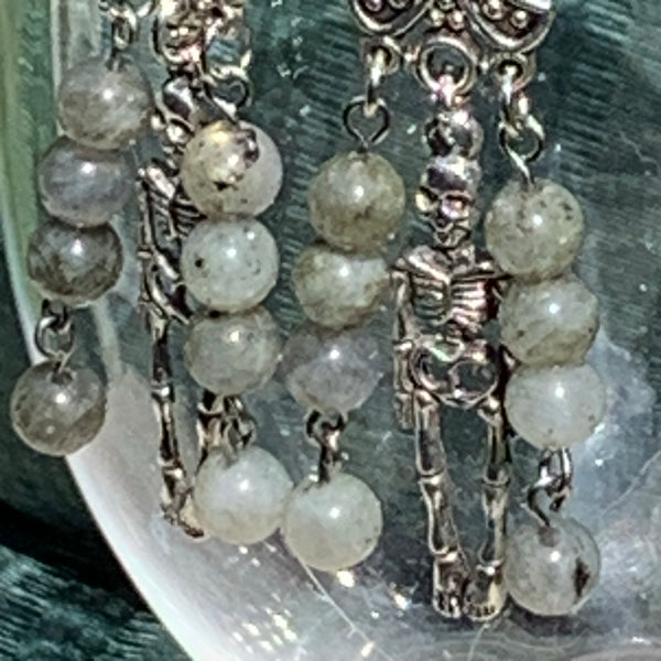 Skeleton Earrings with Gemstones