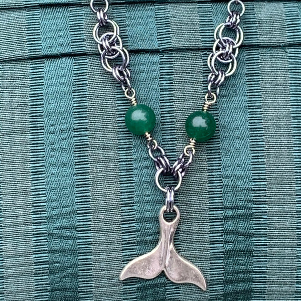 Whale Fluke Beaded Necklace