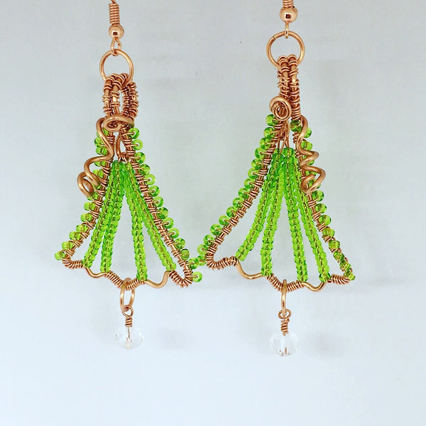 Beaded Leaf Earrings