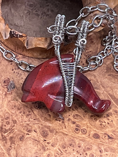 Tiger Iron Dolphin Necklace