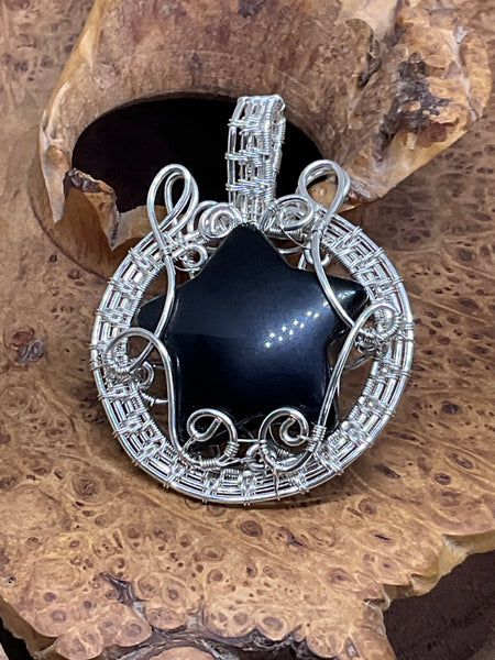 Obsidian Pentacle Pendant