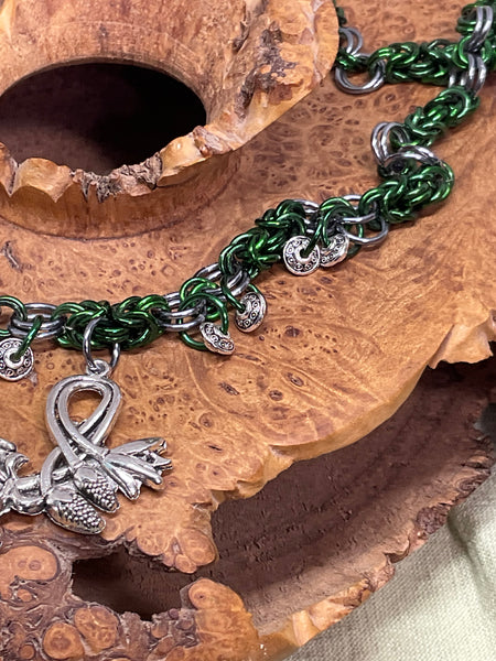 Sottish Thistle Chainmaille Necklace
