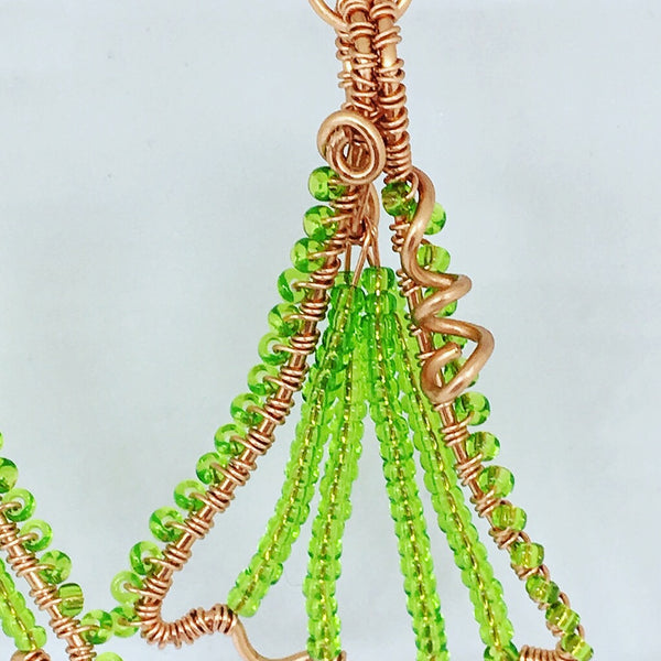 Beaded Leaf Earrings